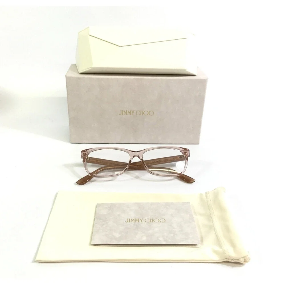 Jimmy Choo Eyeglasses Frames JC239 FWM Nude Crystal Sparkly Gold 55-15-145
